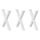 vidaXL 3 db fehér, X alakú étkezőasztal láb 80 x (72-73) cm acél étkezőasztal láb