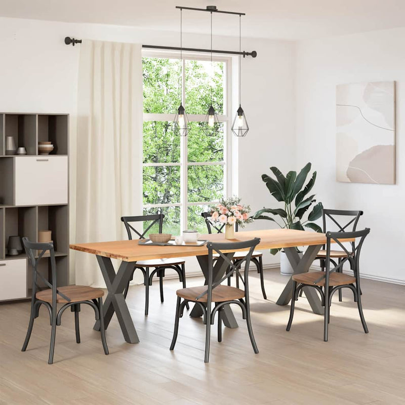 vidaXL 3 db antracitszürke X alakú acél étkezőasztal láb 80x(72-73) cm