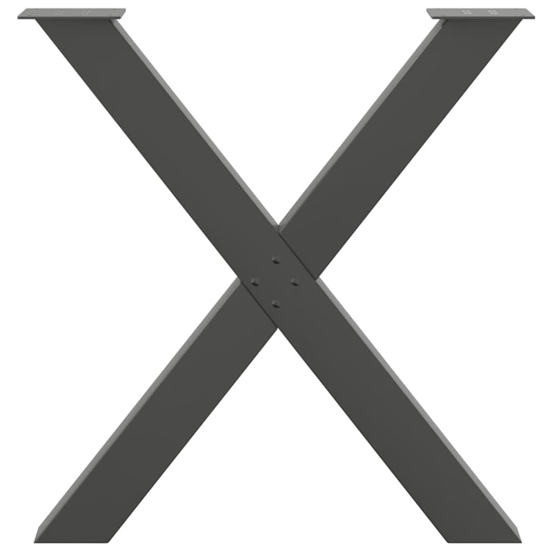 vidaXL 3 db antracitszürke X alakú acél étkezőasztal láb 80x(72-73) cm