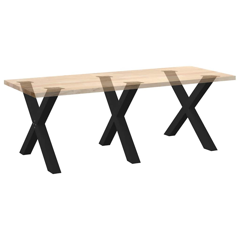 vidaXL 3 db X alakú étkezőasztal láb fekete 90 x (72-73) cm acél étkezőasztal láb