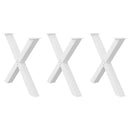 vidaXL 3 db X alakú étkezőasztal láb fehér 90 x (72-73) cm acél étkezőasztal láb