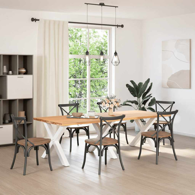 vidaXL 3 db X alakú étkezőasztal láb fehér 90 x (72-73) cm acél étkezőasztal láb