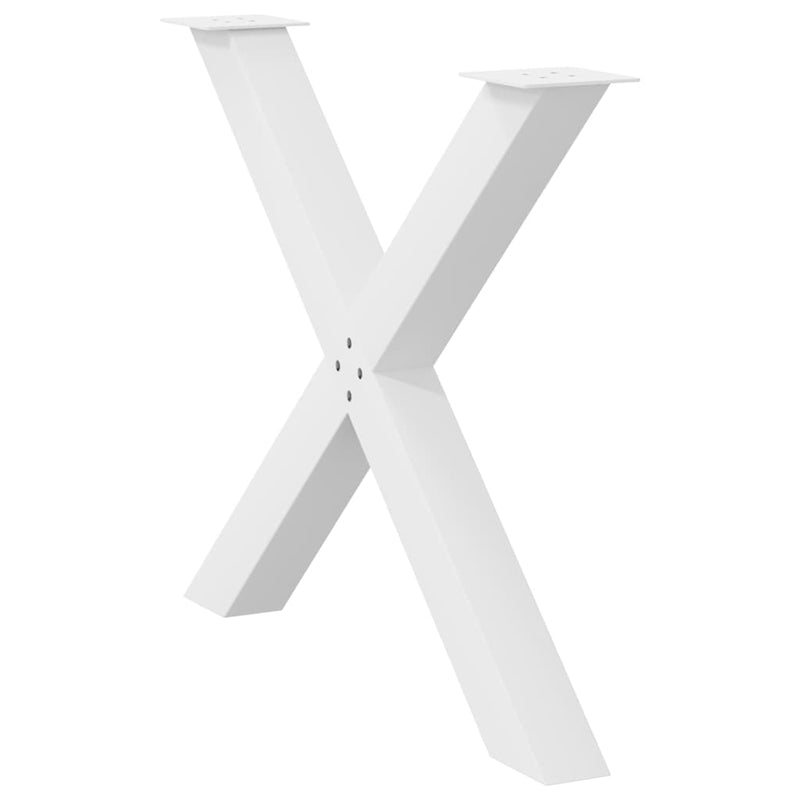 vidaXL 3 db X alakú étkezőasztal láb fehér 90 x (72-73) cm acél étkezőasztal láb