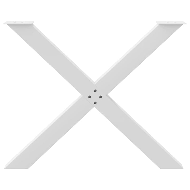 vidaXL 3 db X alakú étkezőasztal láb fehér 90 x (72-73) cm acél étkezőasztal láb