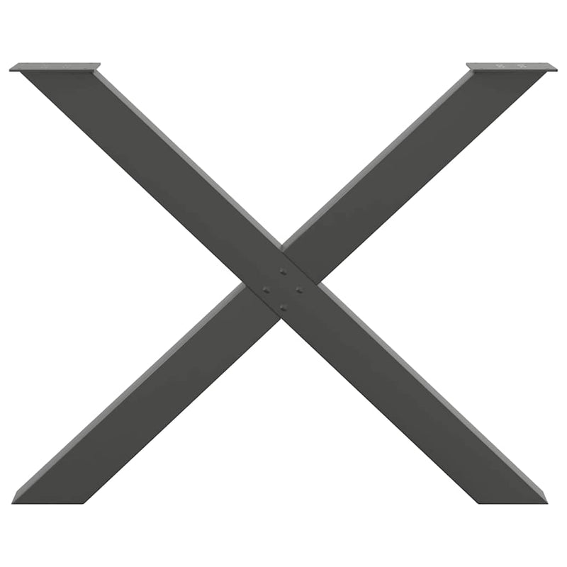 vidaXL 3 db antracitszürke X-alakú acél étkezőasztalláb 90 x (72-73) cm