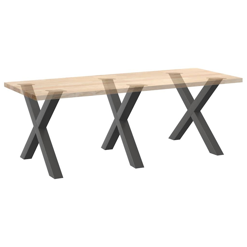 vidaXL 3 db antracitszürke X-alakú acél étkezőasztalláb 90 x (72-73) cm