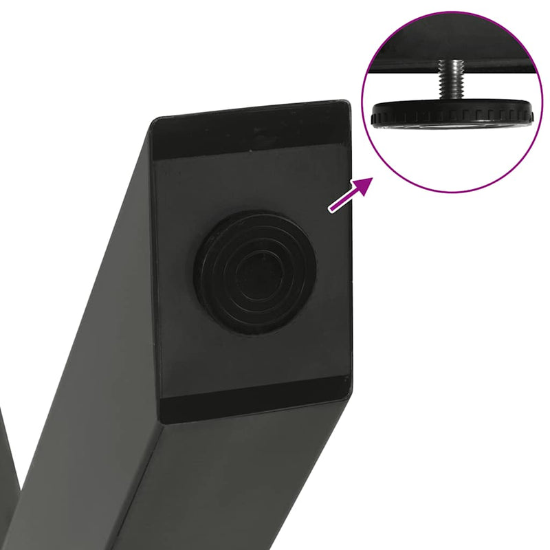 vidaXL 3 db antracitszürke X-alakú acél étkezőasztalláb 90 x (72-73) cm