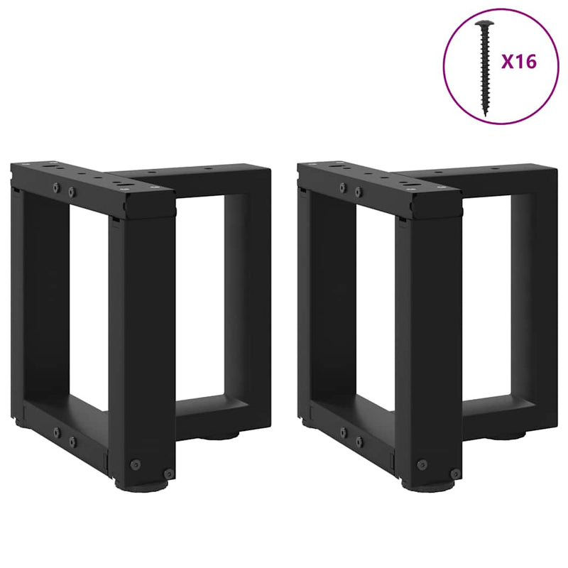 vidaXL 2 db fekete, T-alakú acél dohányzóasztal láb 30x25x(30-31) cm