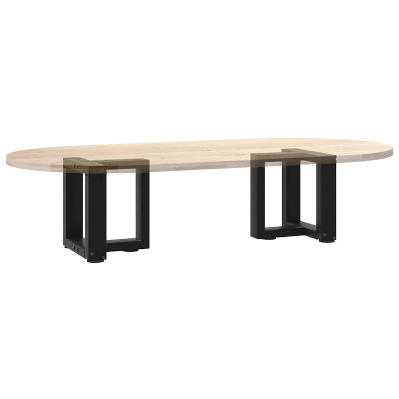 vidaXL 2 db fekete, T-alakú acél dohányzóasztal láb 30x25x(30-31) cm