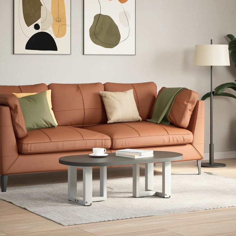 vidaXL 2 db fehér, T-alakú acél dohányzóasztal láb 30x25x(30-31) cm