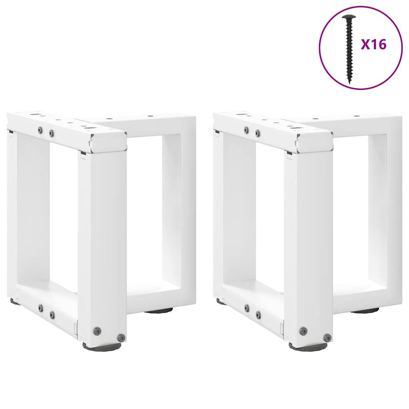 vidaXL 2 db fehér, T-alakú acél dohányzóasztal láb 30x25x(30-31) cm