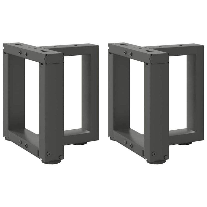 vidaXL 2 db antracitszürke, T-alakú acél dohányzóasztal láb 30x25x(30-31) cm
