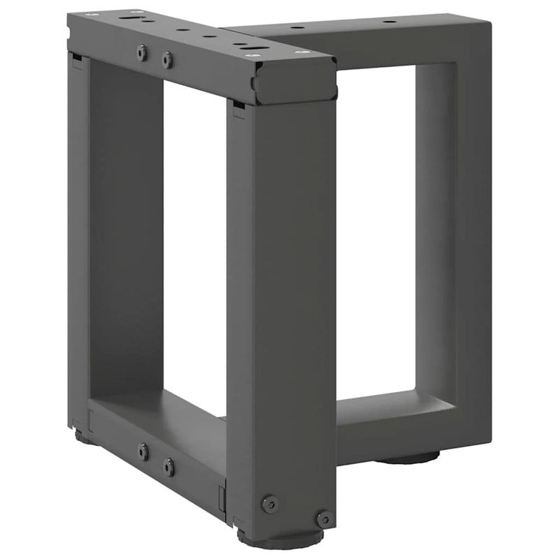 vidaXL 2 db antracitszürke, T-alakú acél dohányzóasztal láb 30x25x(30-31) cm
