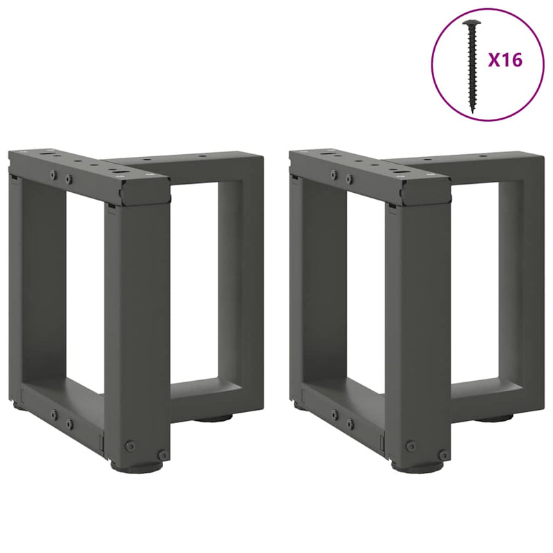 vidaXL 2 db antracitszürke, T-alakú acél dohányzóasztal láb 30x25x(30-31) cm