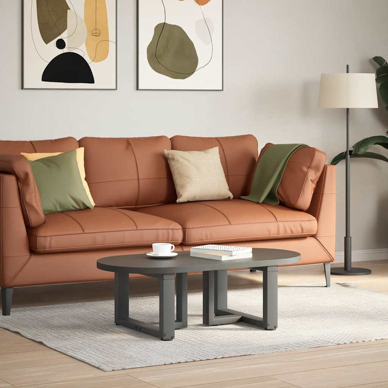 vidaXL 2 db antracitszürke, T-alakú acél dohányzóasztal láb 40x25x(30-31) cm