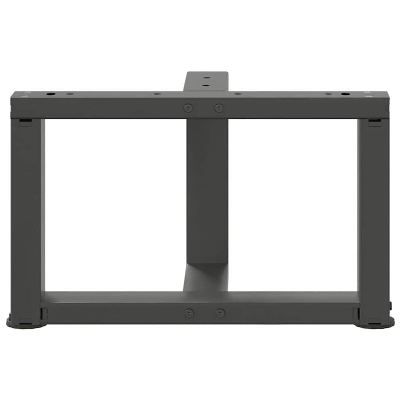 vidaXL 2 db antracitszürke, T-alakú acél dohányzóasztal láb 40x25x(30-31) cm