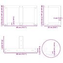 vidaXL 2 db fekete, T-alakú acél dohányzóasztal láb 40x25x(30-31) cm