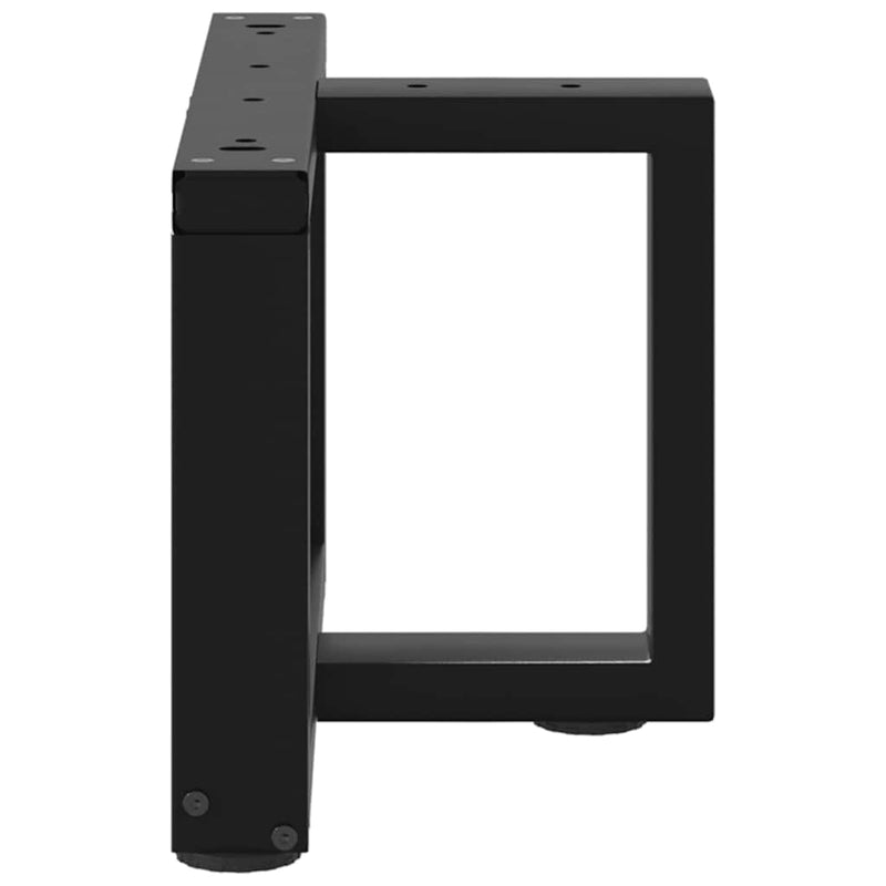 vidaXL 2 db fekete, T-alakú acél dohányzóasztal láb 50x25x(30-31) cm