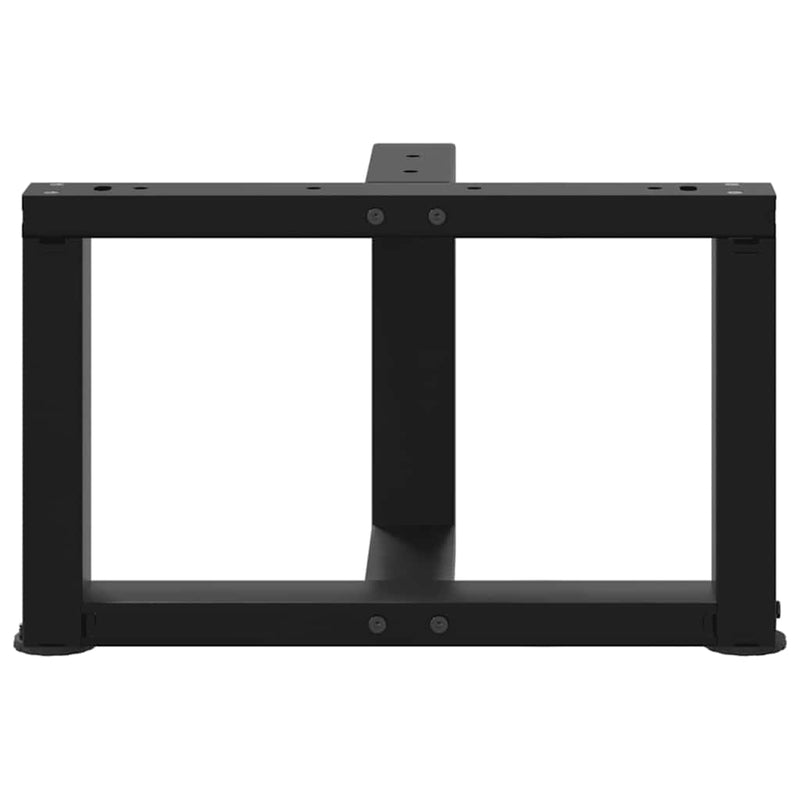 vidaXL 2 db fekete, T-alakú acél dohányzóasztal láb 50x25x(30-31) cm