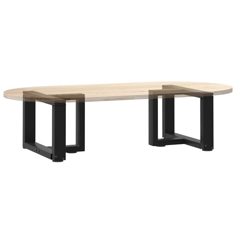 vidaXL 2 db fekete, T-alakú acél dohányzóasztal láb 50x25x(30-31) cm