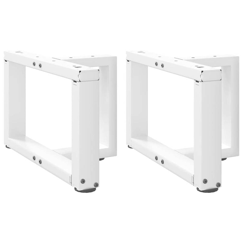 vidaXL 2 db fehér, T-alakú dohányzóasztal láb 50x25x(30-31) cm acél dohányzóasztal láb