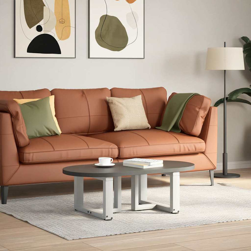 vidaXL 2 db fehér, T-alakú dohányzóasztal láb 50x25x(30-31) cm acél dohányzóasztal láb