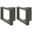 vidaXL 2 db antracitszürke, T-alakú acél dohányzóasztal láb 50x25x(30-31) cm