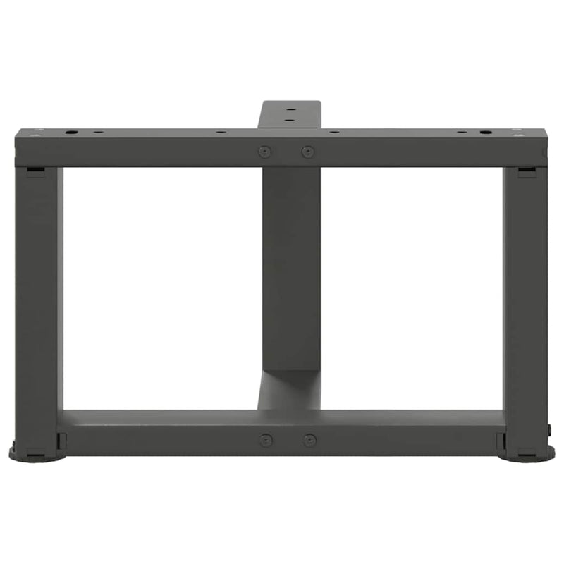 vidaXL 2 db antracitszürke, T-alakú acél dohányzóasztal láb 50x25x(30-31) cm