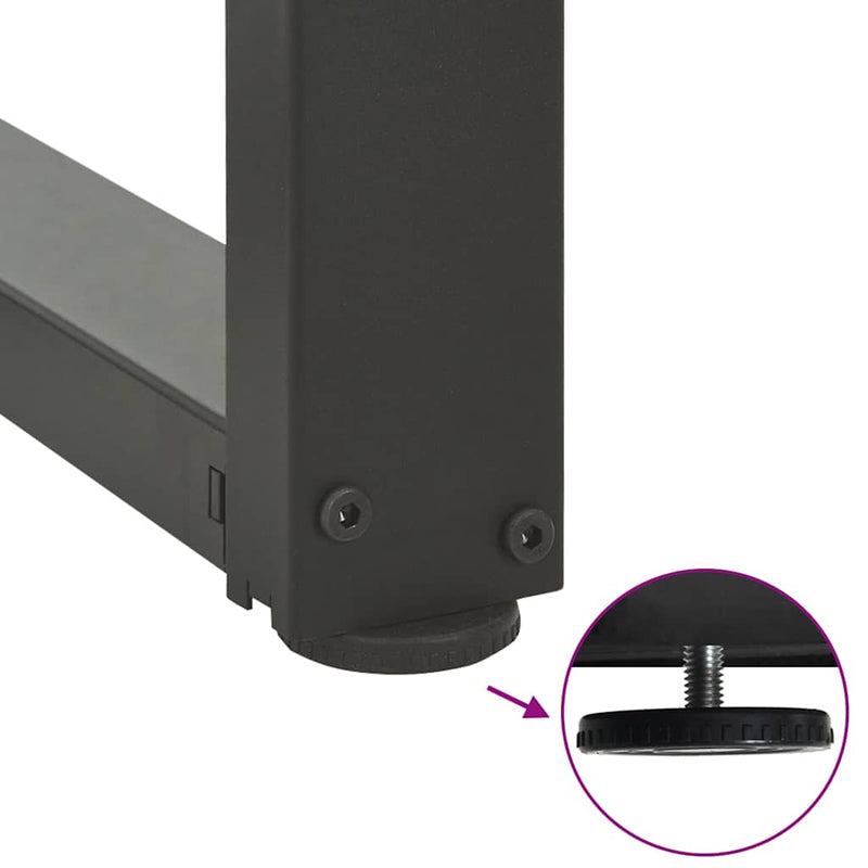 vidaXL 2 db antracitszürke, T-alakú acél dohányzóasztal láb 50x25x(30-31) cm