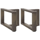 vidaXL 2 db fekete, T-alakú acél dohányzóasztal láb 50x25x(30-31) cm