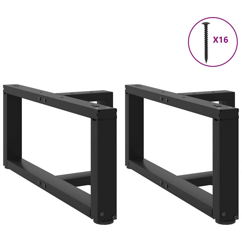 vidaXL 2 db fekete, T-alakú acél dohányzóasztal láb 60x25x(30-31) cm