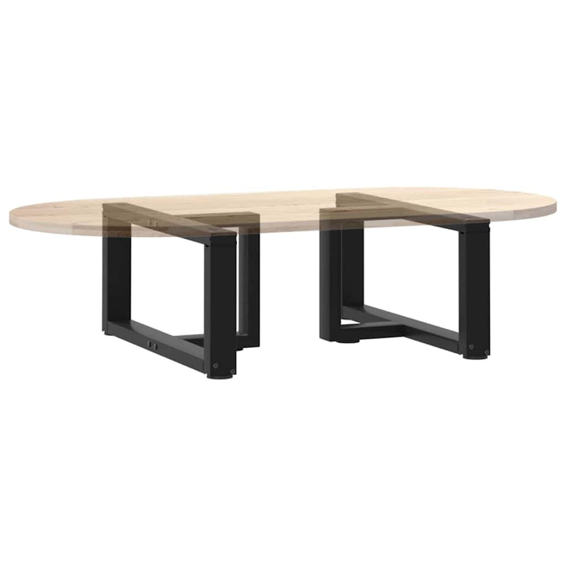 vidaXL 2 db fekete, T-alakú acél dohányzóasztal láb 60x25x(30-31) cm