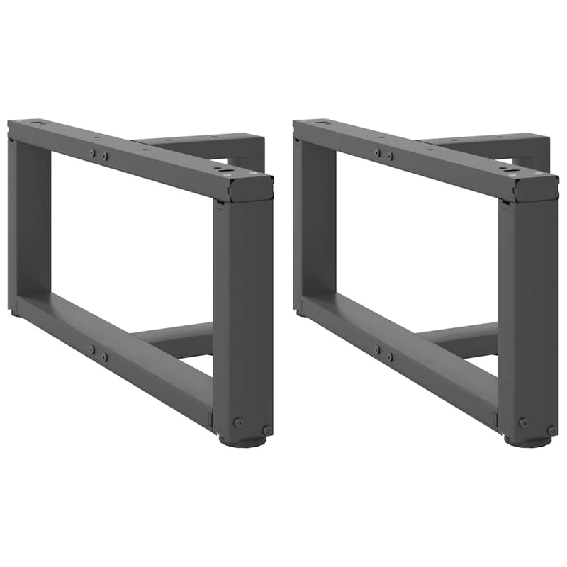 vidaXL 2 db antracitszürke, T-alakú acél dohányzóasztal láb 60x25x(30-31) cm