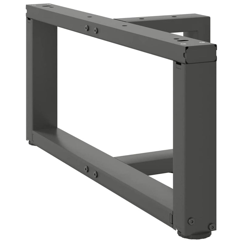 vidaXL 2 db antracitszürke, T-alakú acél dohányzóasztal láb 60x25x(30-31) cm