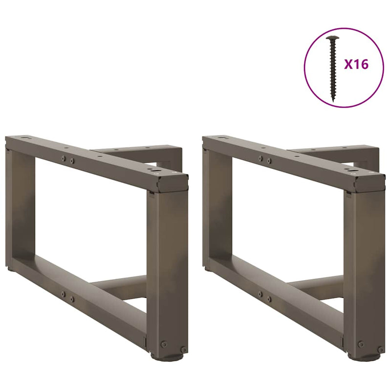vidaXL 2 db fekete, T-alakú acél dohányzóasztal láb 60x25x(30-31) cm
