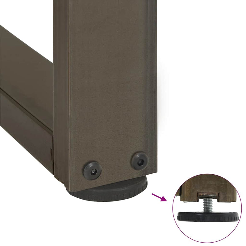 vidaXL 2 db fekete, T-alakú acél dohányzóasztal láb 60x25x(30-31) cm