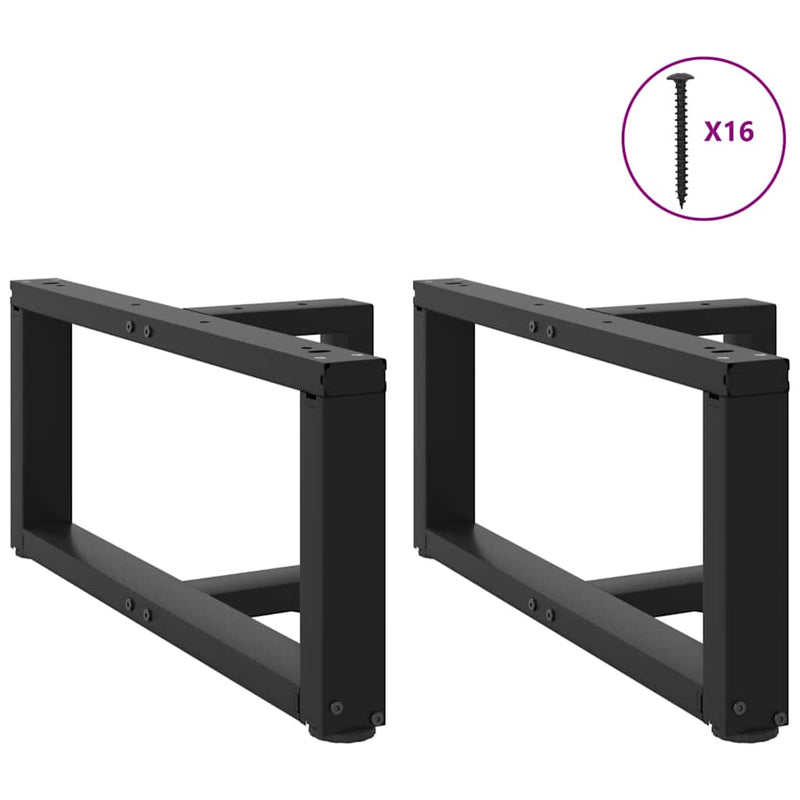 vidaXL 2 db fekete, T-alakú acél dohányzóasztal láb 70x25x(30-31) cm