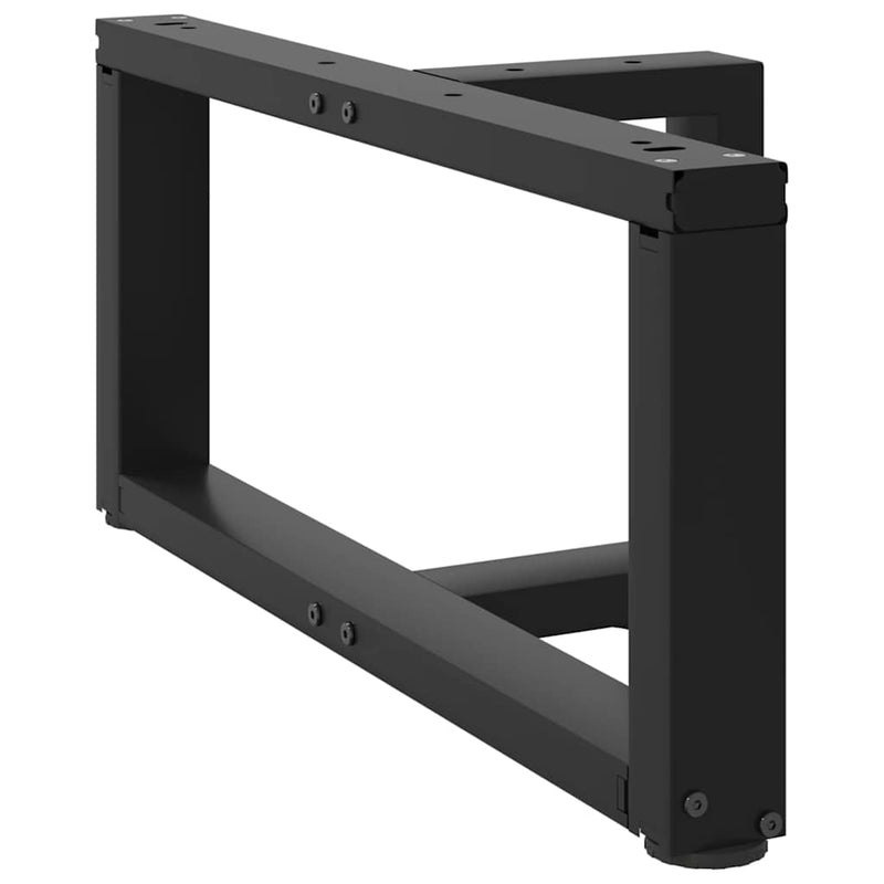 vidaXL 2 db fekete, T-alakú acél dohányzóasztal láb 70x25x(30-31) cm
