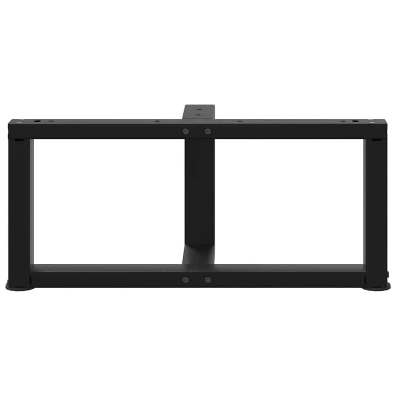 vidaXL 2 db fekete, T-alakú acél dohányzóasztal láb 70x25x(30-31) cm
