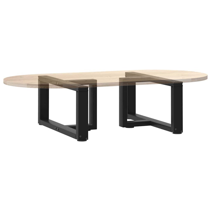 vidaXL 2 db fekete, T-alakú acél dohányzóasztal láb 70x25x(30-31) cm