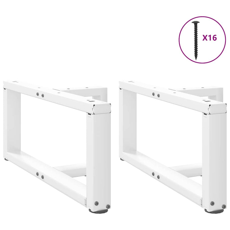 vidaXL 2 db fehér, T-alakú dohányzóasztal láb 70x25x(30-31) cm acél dohányzóasztal láb