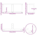 vidaXL 2 db fehér, T-alakú dohányzóasztal láb 70x25x(30-31) cm acél dohányzóasztal láb