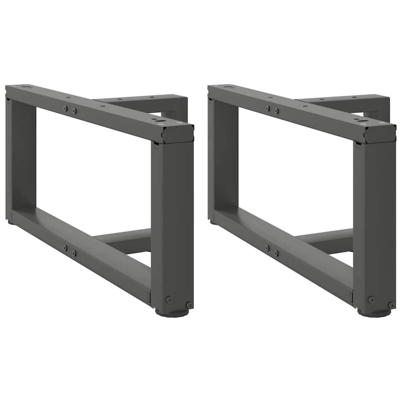 vidaXL 2 db antracitszürke, T-alakú acél dohányzóasztal láb 70x25x(30-31) cm