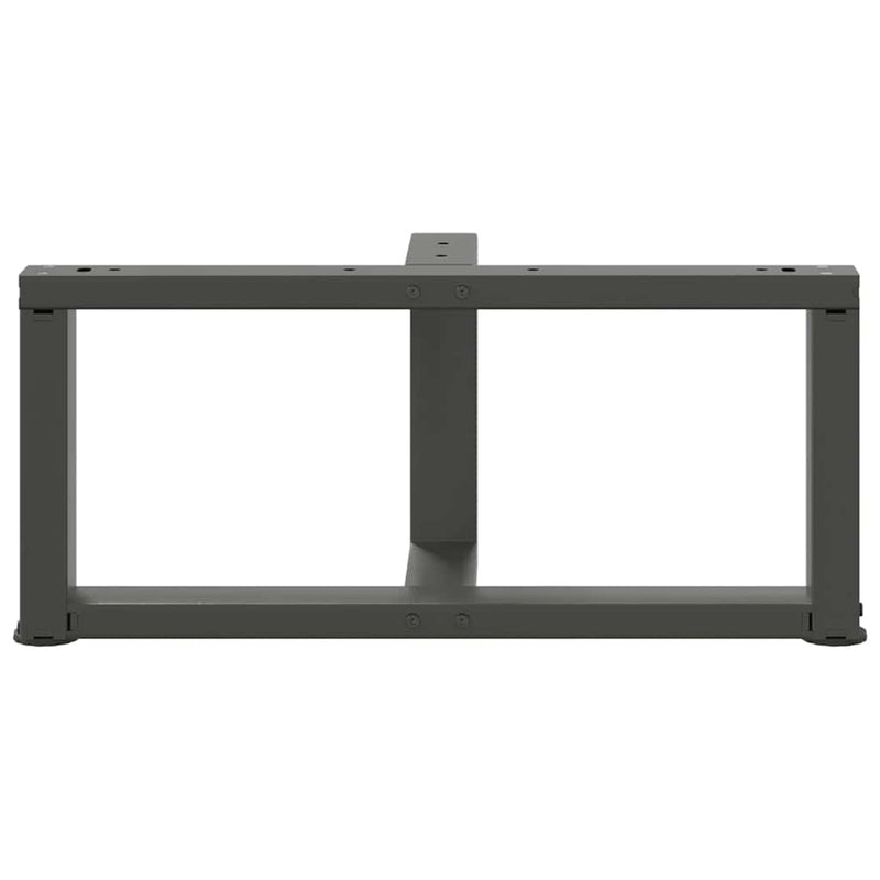 vidaXL 2 db antracitszürke, T-alakú acél dohányzóasztal láb 70x25x(30-31) cm