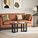 vidaXL 2 db fekete, T-alakú acél dohányzóasztal láb 28x25x(42-43) cm