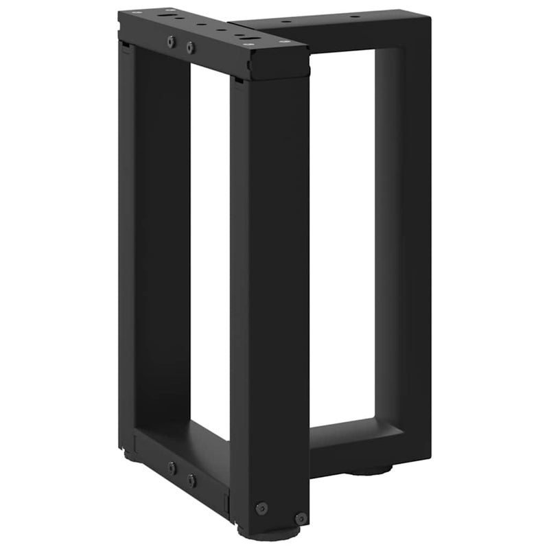 vidaXL 2 db fekete, T-alakú acél dohányzóasztal láb 28x25x(42-43) cm