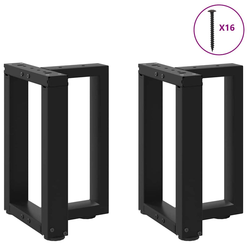 vidaXL 2 db fekete, T-alakú acél dohányzóasztal láb 28x25x(42-43) cm