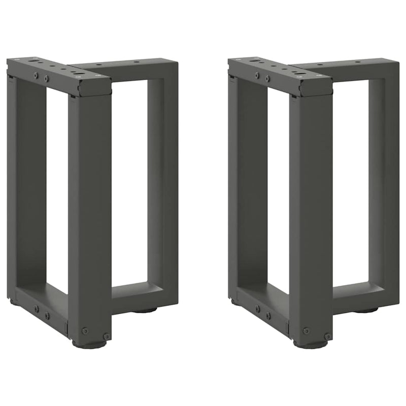 vidaXL 2 db antracitszürke, T-alakú acél dohányzóasztal láb 28x25x(42-43) cm