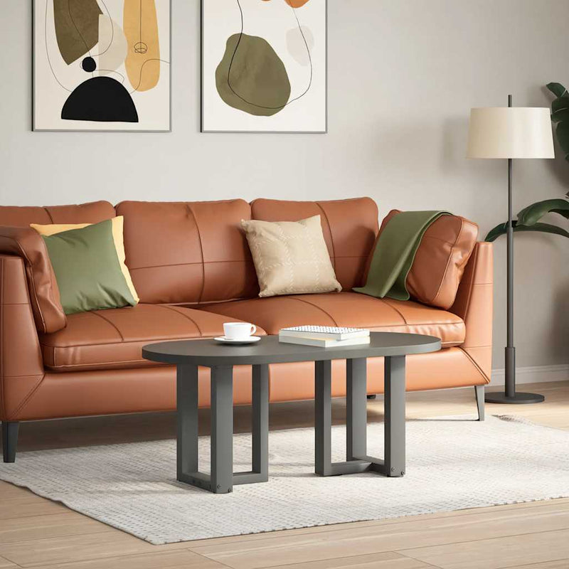 vidaXL 2 db antracitszürke, T-alakú acél dohányzóasztal láb 28x25x(42-43) cm