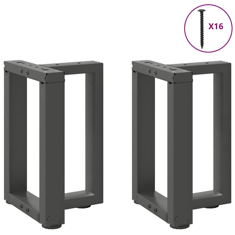 vidaXL 2 db antracitszürke, T-alakú acél dohányzóasztal láb 28x25x(42-43) cm